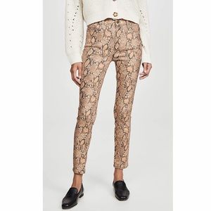 NWT FRAME Le High Skinny Crop Coated Python Jeans